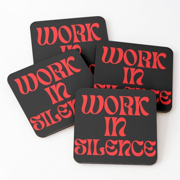 Item preview, Work In Silence – Red Bold Statement Tee designed and sold by Jomfy-Comfy.