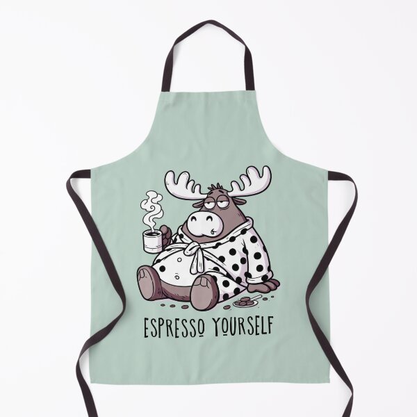 Item preview, Moose Drinking Coffee in a Polka Dot Robe designed and sold by FrozenRoscoe.