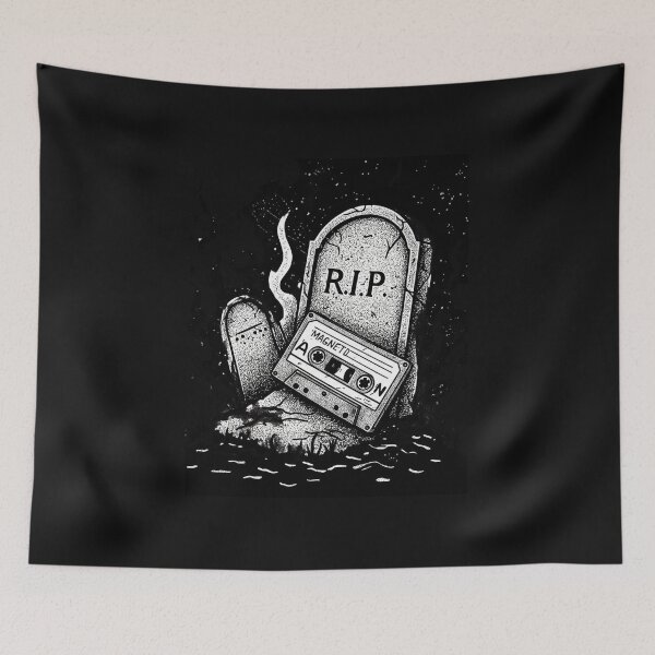 Item preview, Cassette Tape On a Grave In The Flames Of a Bygone Era designed and sold by SurrealArtSzysz.