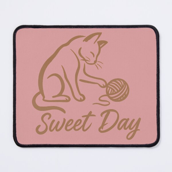 Item preview, Burnt Sienna Stretching Cat Illustration with 'Sweet Day' Quote designed and sold by Sweetday2025.