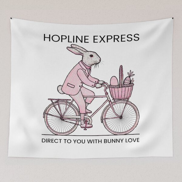 Item preview, Easter Hopline Express Retro Bunny designed and sold by LuminOrb.
