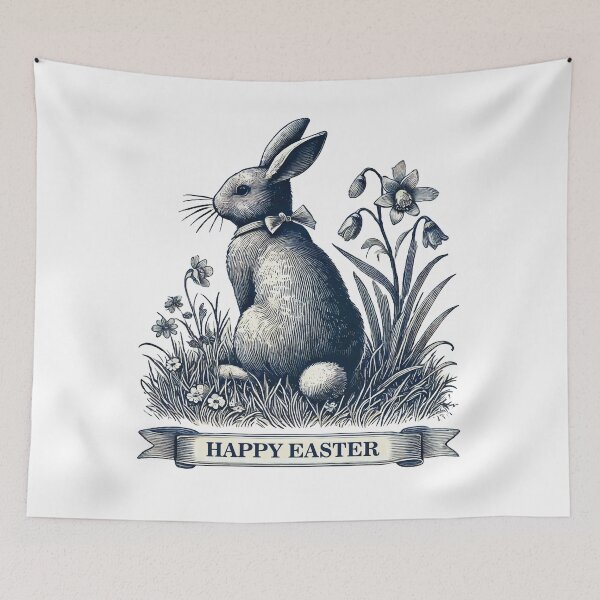 Item preview, Easter Bunny Vintage Retro Cottagecore Aesthetics designed and sold by LuminOrb.