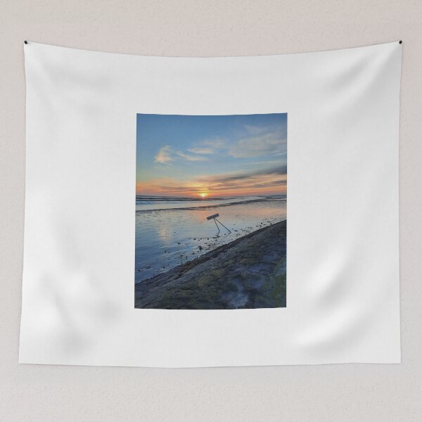Item preview, Art by Mike Photography Photo on the North Sea beach with romantic sunset, Theme III designed and sold by allartbymike.