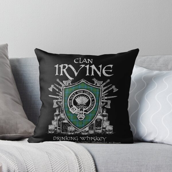 Item preview, Clan Irvine of Bonshaw Tower drinking whiskey and causing havoc heritage crest tartan plaid designed and sold by Clan1093.