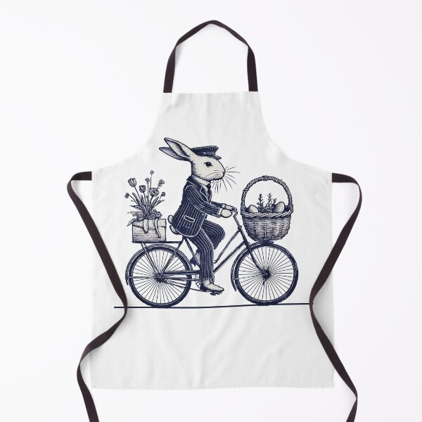 Item preview, Easter Vintage Bunny On Bike In Retro Style designed and sold by LuminOrb.