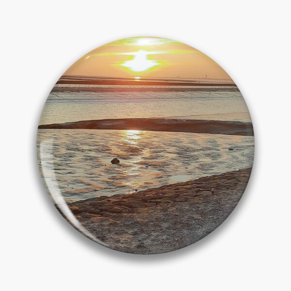 Item preview, Art by Mike Photography Photo on the North Sea beach with romantic sunset, Theme III designed and sold by allartbymike.