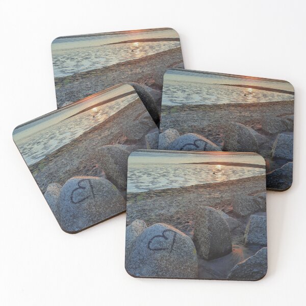 Item preview, Art by Mike Photography Photo on the North Sea beach with romantic sunset, Theme III designed and sold by allartbymike.