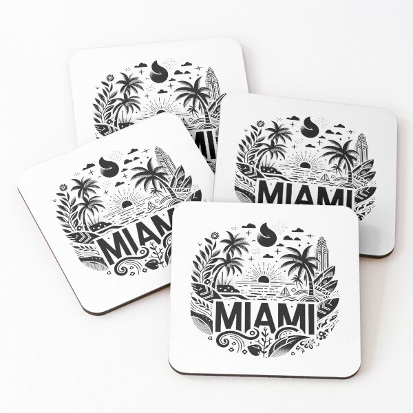Item preview, Miami Florida Boho Vibes – Retro Beach Art for Sun Seekers designed and sold by OzzFrequency.