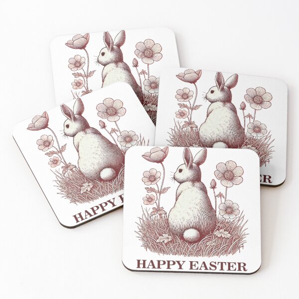 Item preview, Easter Bunny Flowers Vintage Retro Charm designed and sold by LuminOrb.