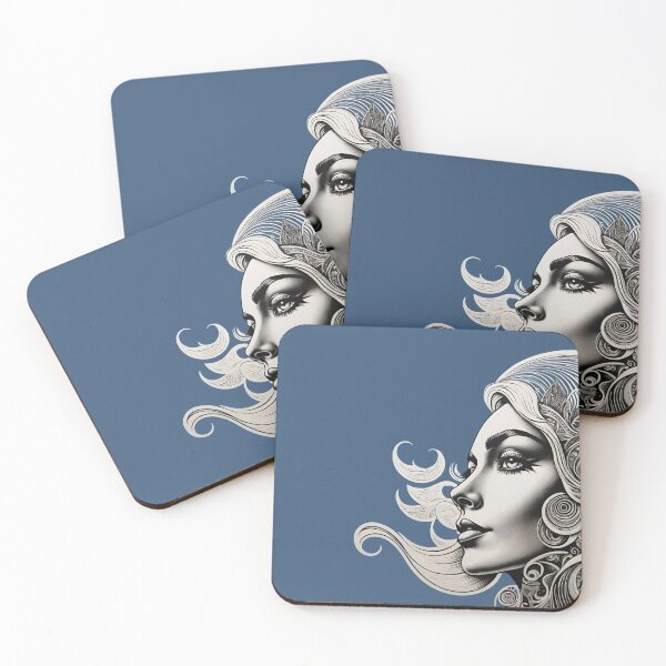 Item preview, Woman portrait in blue and black modern and decorative designed and sold by IHImage.