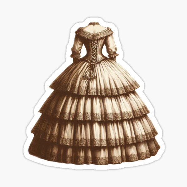 Artikel-Vorschau von Viktorianischer Traum: Gestuftes Ballkleid-T-Shirt mit Grafik, designt und verkauft von Soulit.