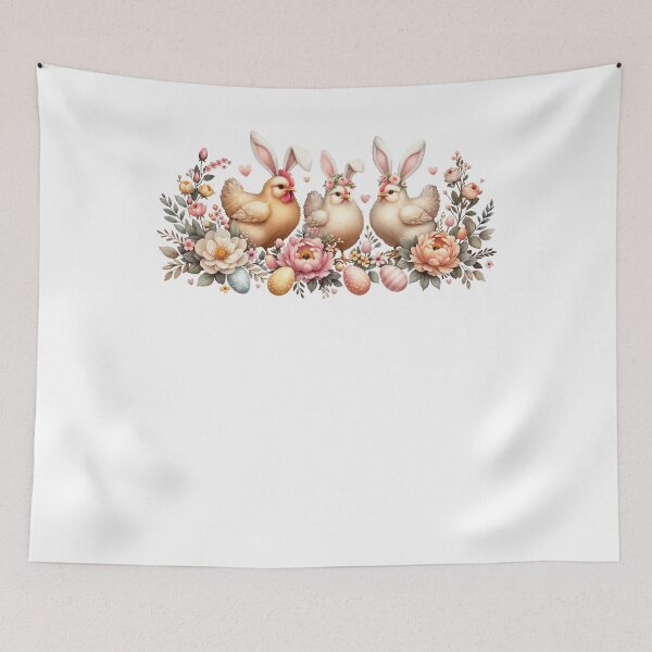 Item preview, Easter Retro Chickens With Easter Bunny Ears designed and sold by LuminOrb.