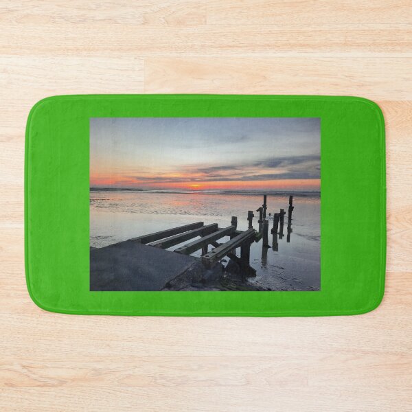 Item preview, Art by Mike Photography Photo of a rocky path on the beach. Pier leading into the sea. designed and sold by allartbymike.