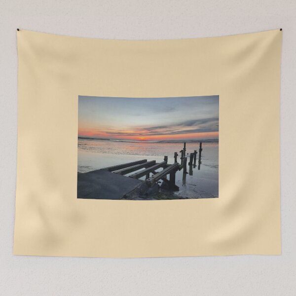 Item preview, Art by Mike Photography Photo of a rocky path on the beach. Pier leading into the sea. designed and sold by allartbymike.