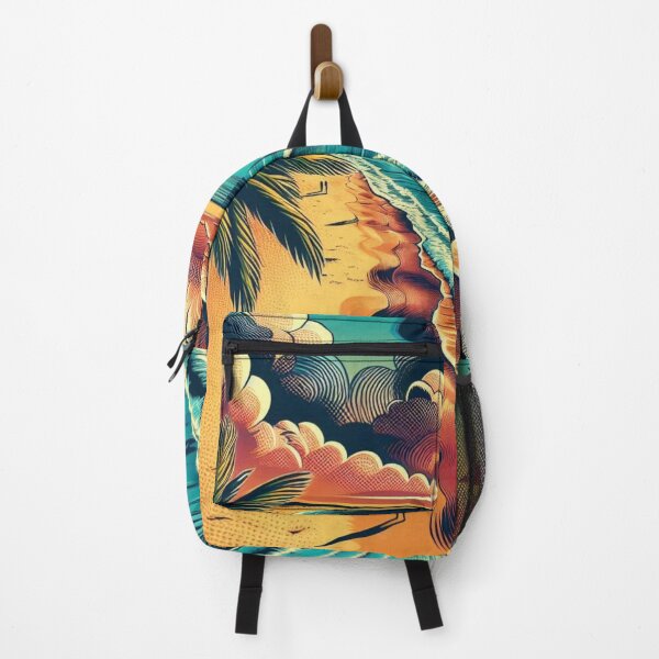 Item preview, Tropical Beach Escape: AI Comic Design with Coconut Trees – Perfect for Vacation Clothing & Travel Accessories designed and sold by knalpot-design.