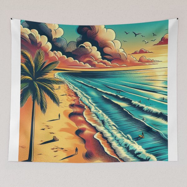 Item preview, Tropical Beach Escape: AI Comic Design with Coconut Trees – Perfect for Vacation Clothing & Travel Accessories designed and sold by knalpot-design.