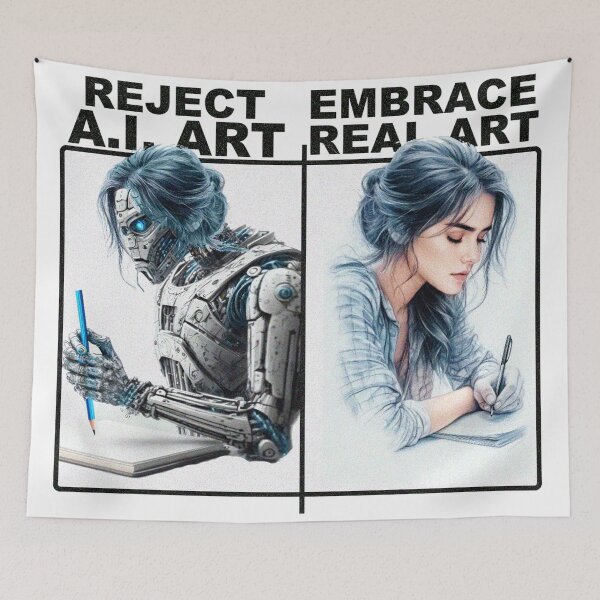 Item preview, REJECT AI Art - EMBRACE Real Art designed and sold by Mangumba.