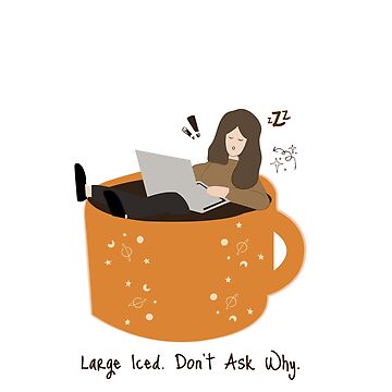 Artwork thumbnail, Lazy Coffee Bear – Funny Relaxing Iced Coffee Lover Design for Cold Brew Addicts by Sip & Spiral™