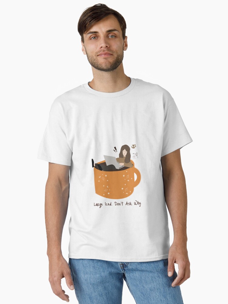 Thumbnail 1 of 7, Classic T-Shirt, Lazy Coffee Bear – Funny Relaxing Iced Coffee Lover Design for Cold Brew Addicts designed and sold by DunkinFan.