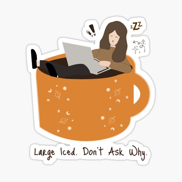 Lazy Coffee Bear – Funny Relaxing Iced Coffee Lover Design for Cold Brew Addicts Sticker