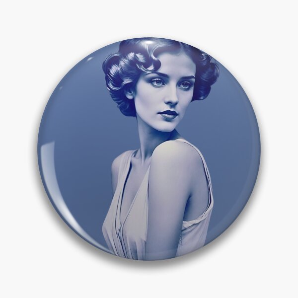 Item preview, Woman portrait in blue retro, vintage dreamy and romantic designed and sold by IHImage.