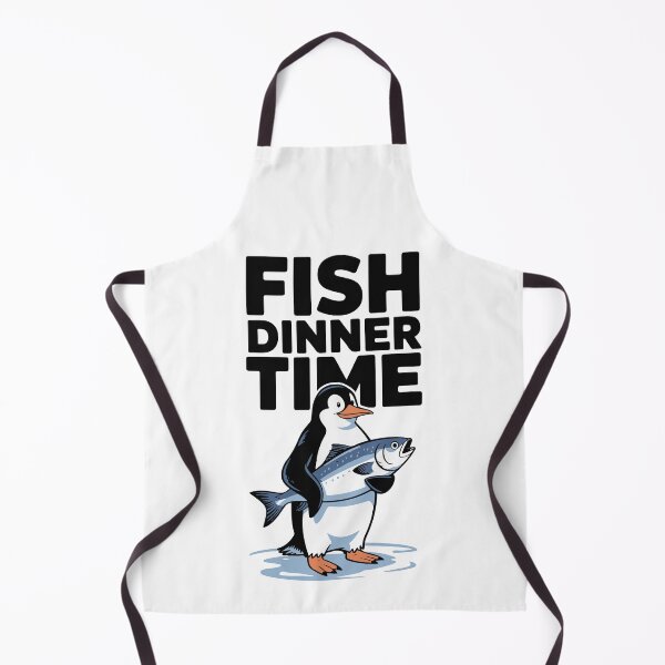 Item preview, Fish Dinner Time Penguin Meme Parody Tariff Protest Art designed and sold by Designer-Girl.