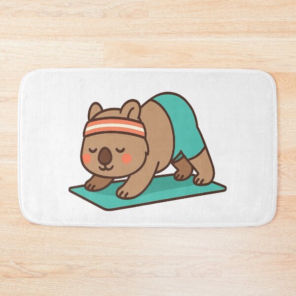 Item preview, Wombat Workout – Cute Yoga Animal Printable, Kawaii Animal designed and sold by Memorph.