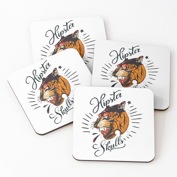 Item preview, old school tiger hipster skulls tattoo design logo brand designed and sold by Achille3777.