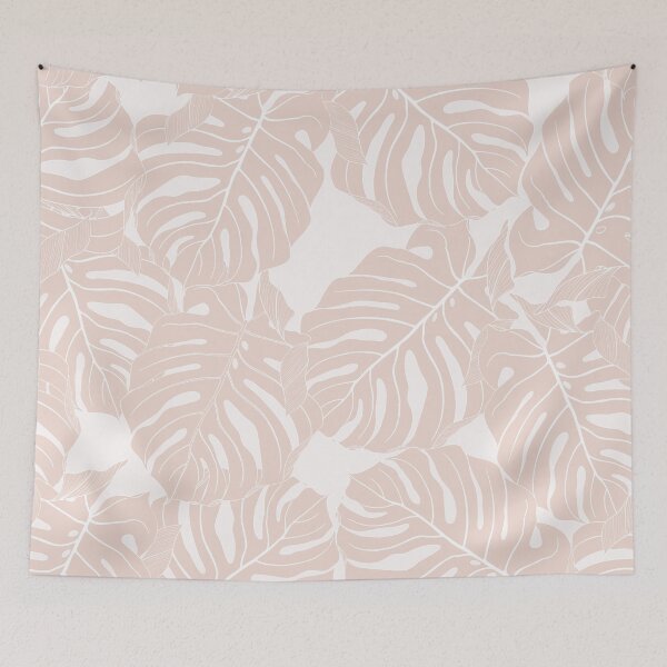 Item preview, Floral seamless pattern, beige split-leaf Philodendron monstera plant. designed and sold by MatyKotiv.