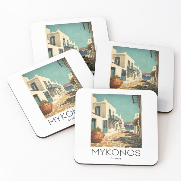 Artikelvorschau, Eine Vintage Illustration von Mykonos - Griechenland entworfen und verkauft von GoodOldVintage.