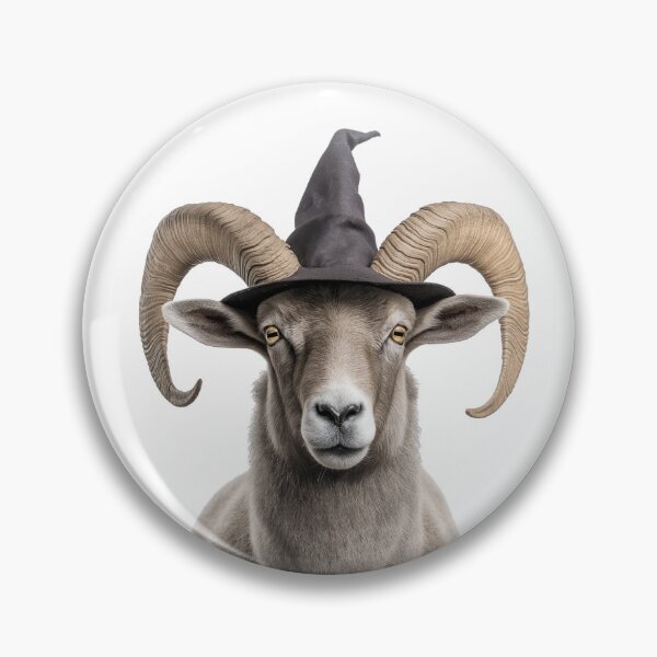 Item preview, Bighorn Sheep Wearing Halloween Witch Hat designed and sold by LazyOwlStore.