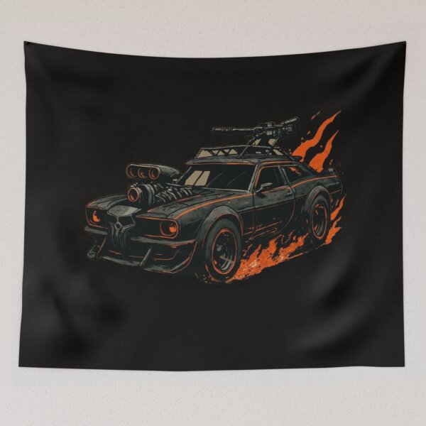 Item preview, "Apocalypse Charger: Weaponized Rat Rod on Fire" designed and sold by Every Knee.