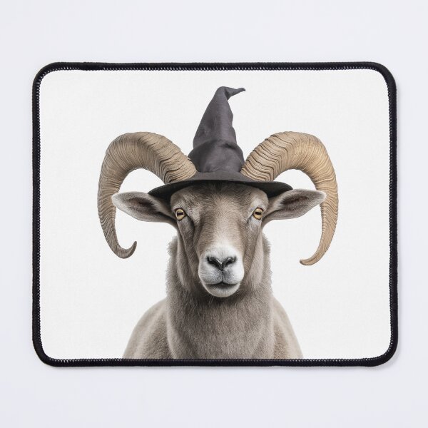 Item preview, Bighorn Sheep Wearing Halloween Witch Hat designed and sold by LazyOwlStore.