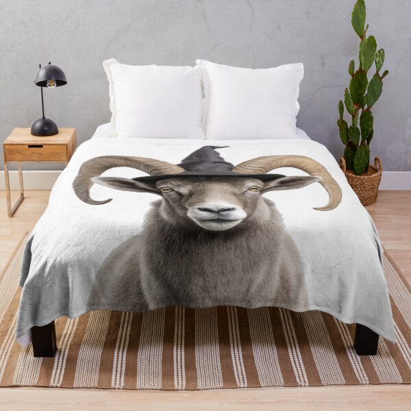 Item preview, Bighorn Sheep Wearing Halloween Witch Hat designed and sold by LazyOwlStore.