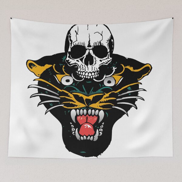 Item preview, panther skull black old school designed and sold by Achille3777.
