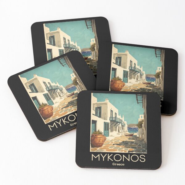 Artikelvorschau, Eine Vintage Illustration von Mykonos - Griechenland entworfen und verkauft von GoodOldVintage.