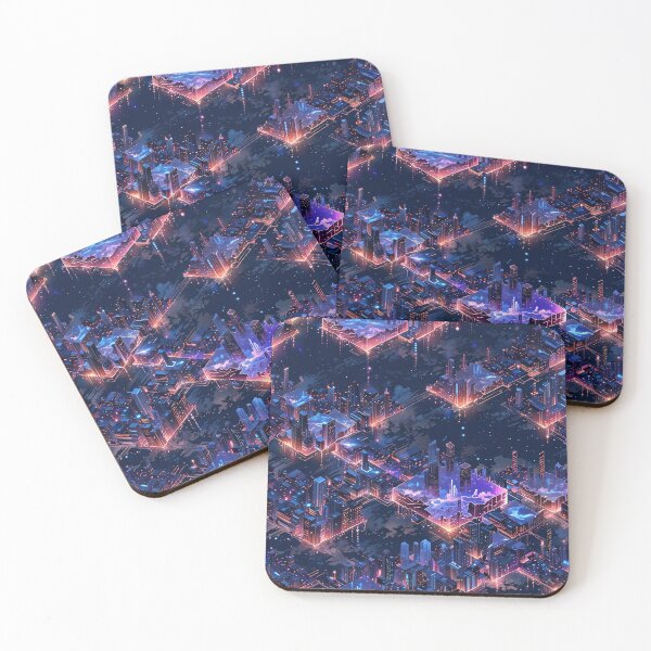 Item preview, Futuristic Cyber Cityscape With Neon Lighting designed and sold by CoolPixels.