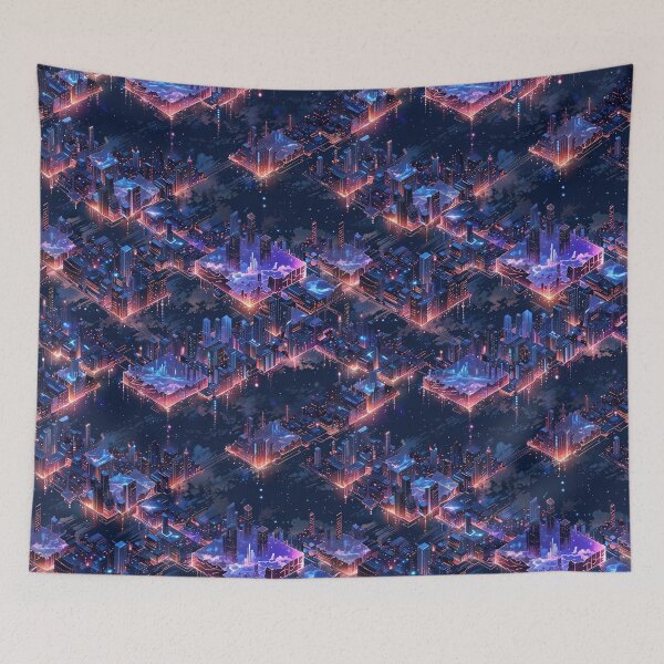 Item preview, Futuristic Cyber Cityscape With Neon Lighting designed and sold by CoolPixels.