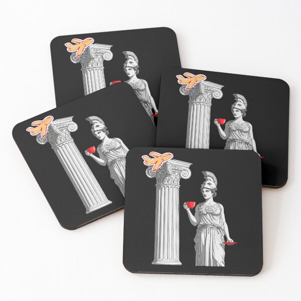 Item preview, Athena With a Red Cup And Mechanical Icarus Surreal Art designed and sold by SurrealArtSzysz.
