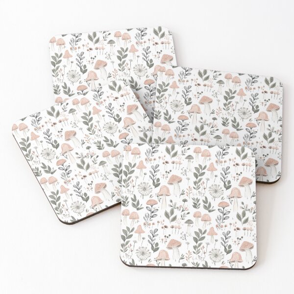 Item preview, mushroom and wildflower doodles designed and sold by PoppyLaneStudio.