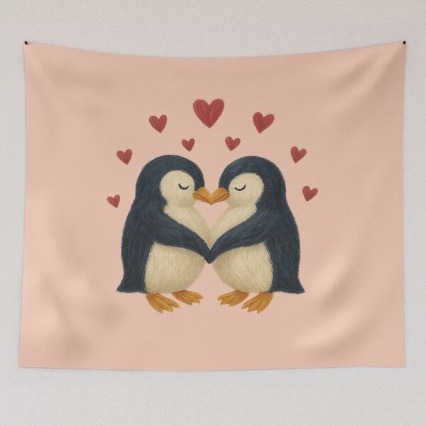 Item preview, Penguin Pair in Love designed and sold by mia-miranda.