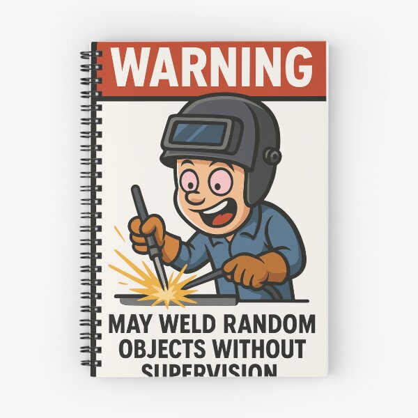 Item preview, Warning Sticker with Cartoon Welder designed and sold by Ruletattoo.