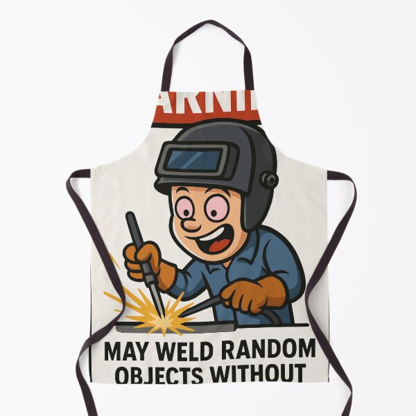 Item preview, Warning Sticker with Cartoon Welder designed and sold by Ruletattoo.