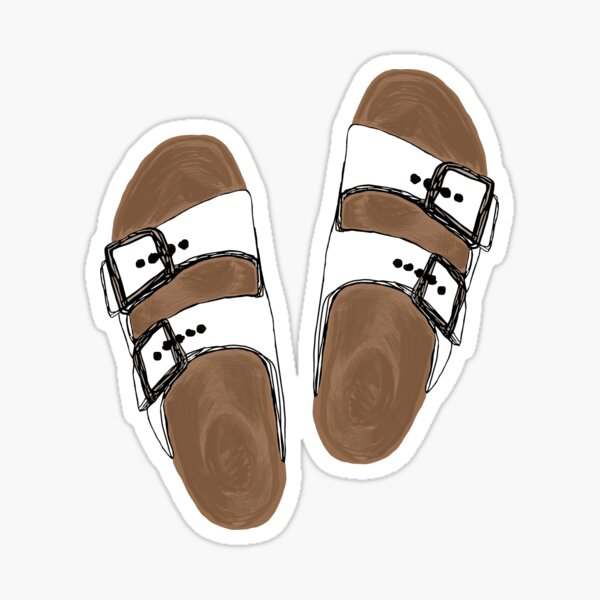 white birks Birkenstocks Sticker