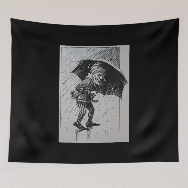 Item preview, Art by Mike Linocut dwarf, bad weather and rain, weather dwarf designed and sold by allartbymike.