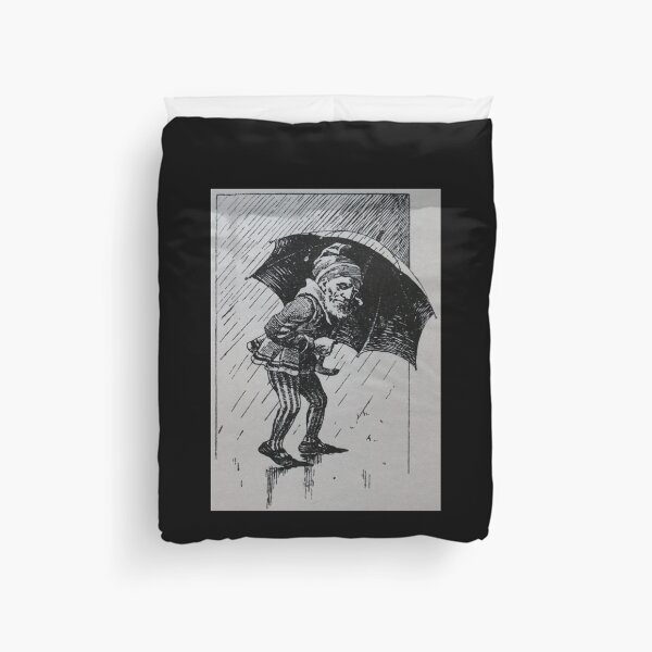 Item preview, Art by Mike Linocut dwarf, bad weather and rain, weather dwarf designed and sold by allartbymike.