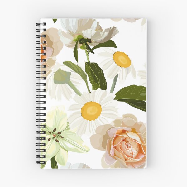 Item preview, Elegant floral pattern with hand draw daisy camomile, roses, lily flowers and leaves. designed and sold by MatyKotiv.
