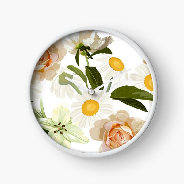 Item preview, Elegant floral pattern with hand draw daisy camomile, roses, lily flowers and leaves. designed and sold by MatyKotiv.