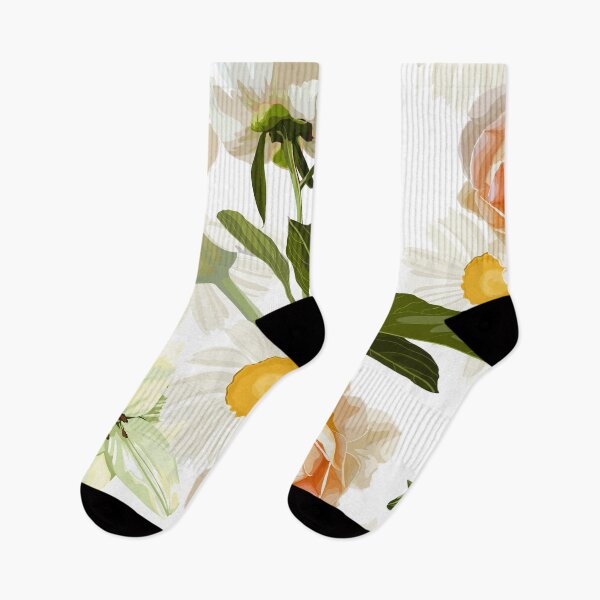 Item preview, Elegant floral pattern with hand draw daisy camomile, roses, lily flowers and leaves. designed and sold by MatyKotiv.