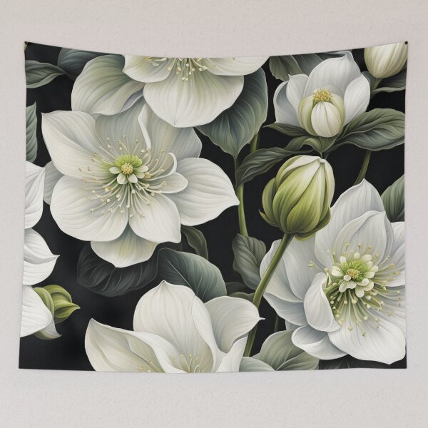 Item preview, White Hellebore flowers designed and sold by SolaoLab.